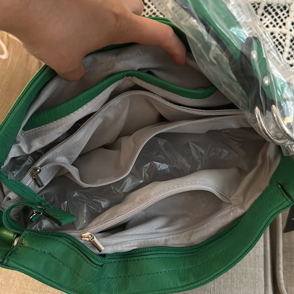 MKF Collection by Mia K. - Green Stripe Emily Hobo